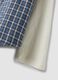 Blue cropped pure cotton checked shirt with layered double sleeves, oversized fit_1