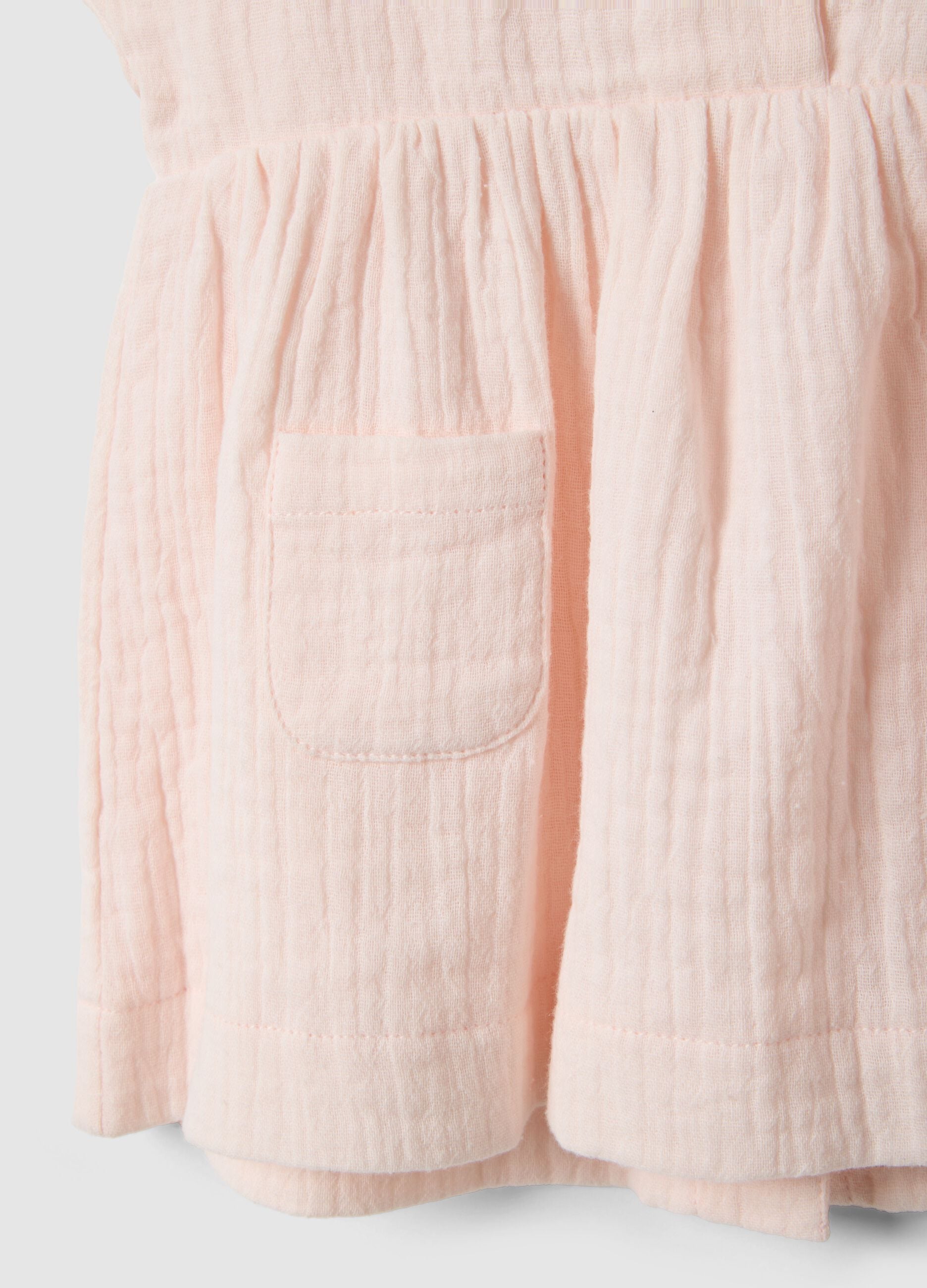 Baby girl's pink pure cotton dress, regular fit