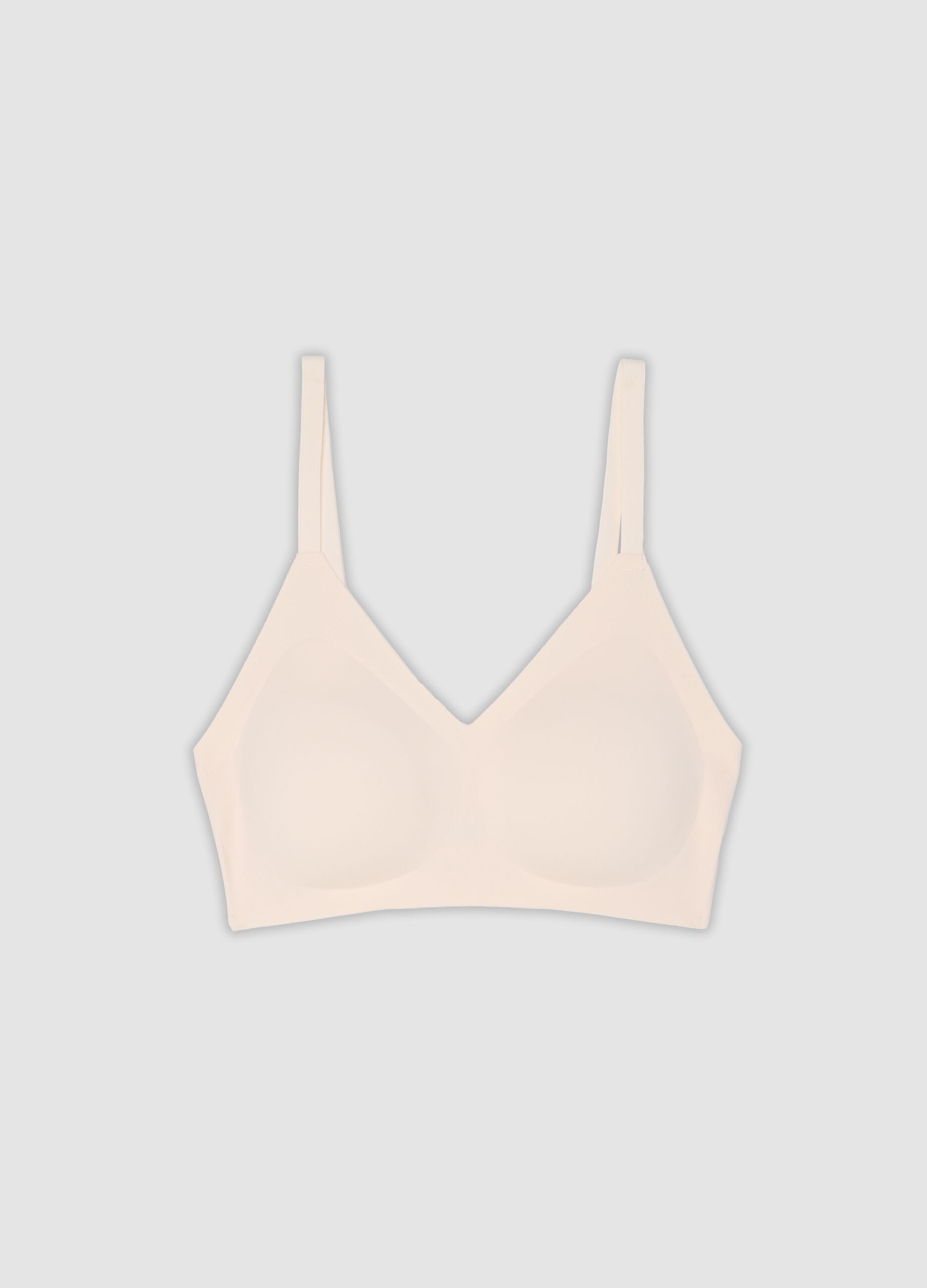 Pink stretch-fabric bra with removable padding