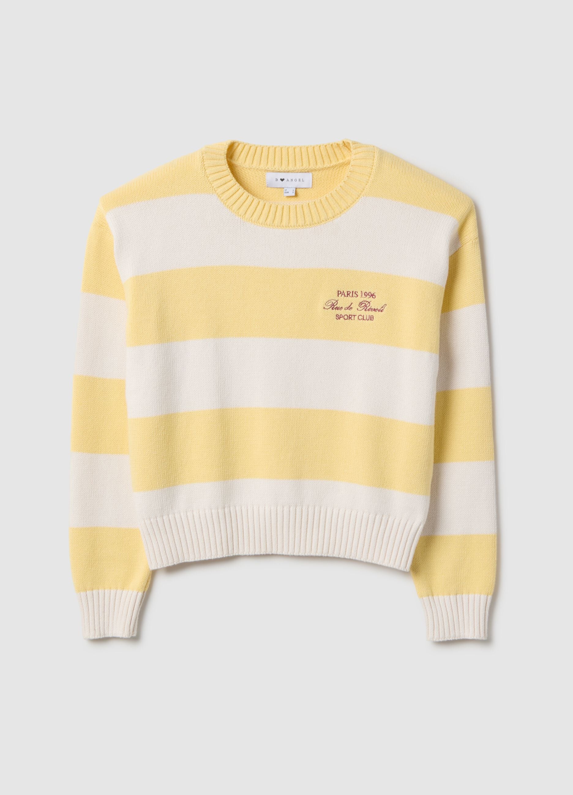 Multicolour striped cotton blend regular fit jumper