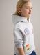 Child's grey regular fit cotton blend sweatshirt with patch_0