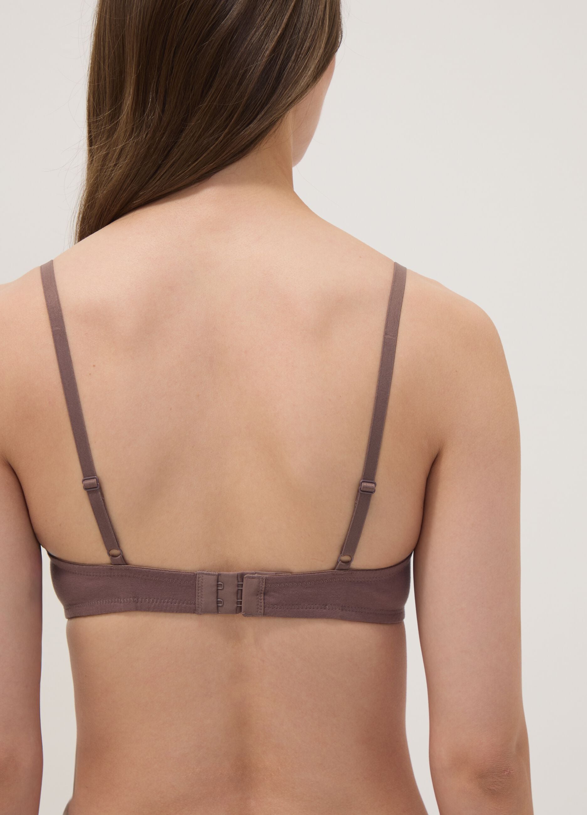Grey padded organic cotton bra