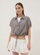 Multicoloured gingham cropped stretch-cotton shirt_3