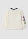 White pure cotton crew-neck T-shirt with racing print for baby boy_1