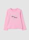 Pink crew-neck T-shirt in 100% organic cotton_0