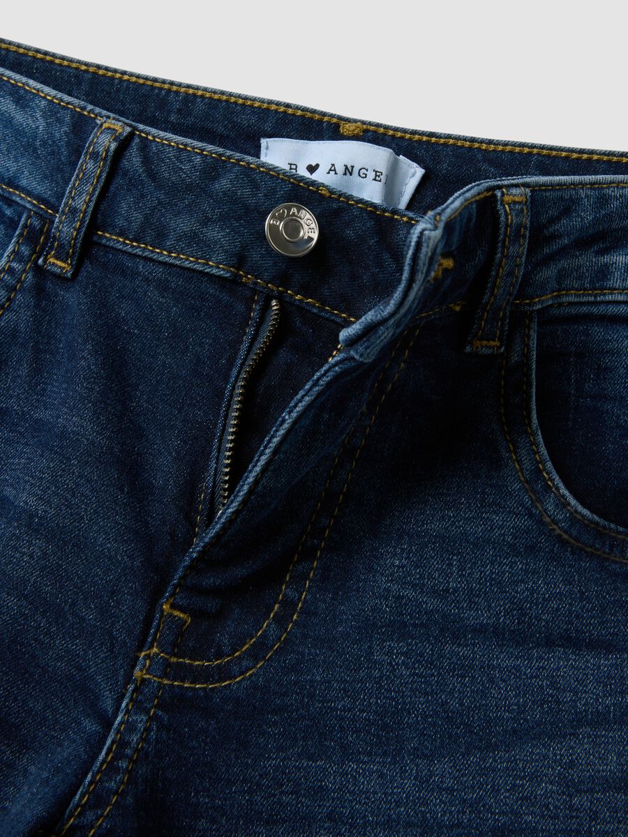 Flared jeans in blue stretch denim cotton_5