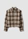 Brown checked pure cotton flannel shirt, regular fit_4