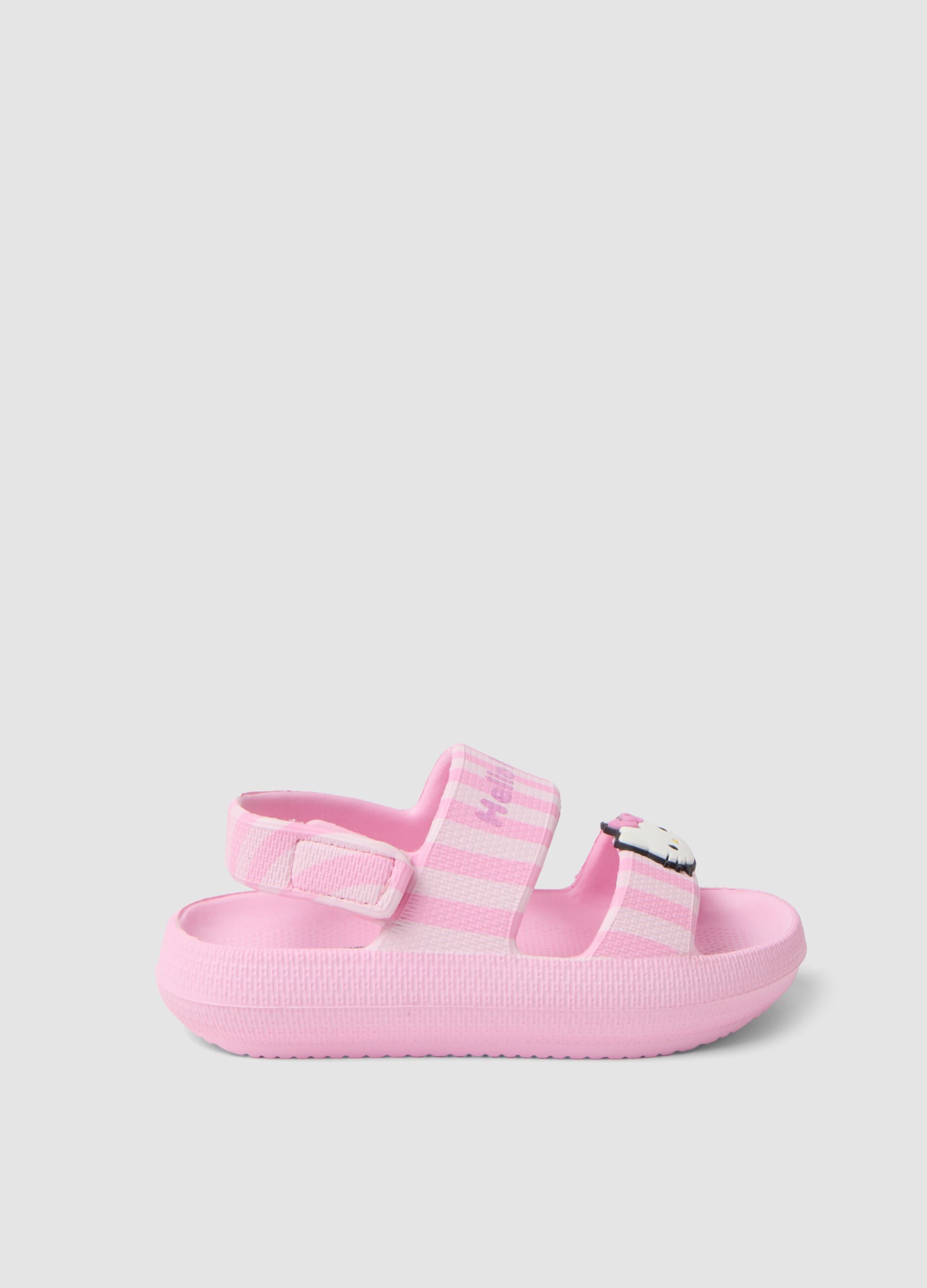 Pink striped print sandals
