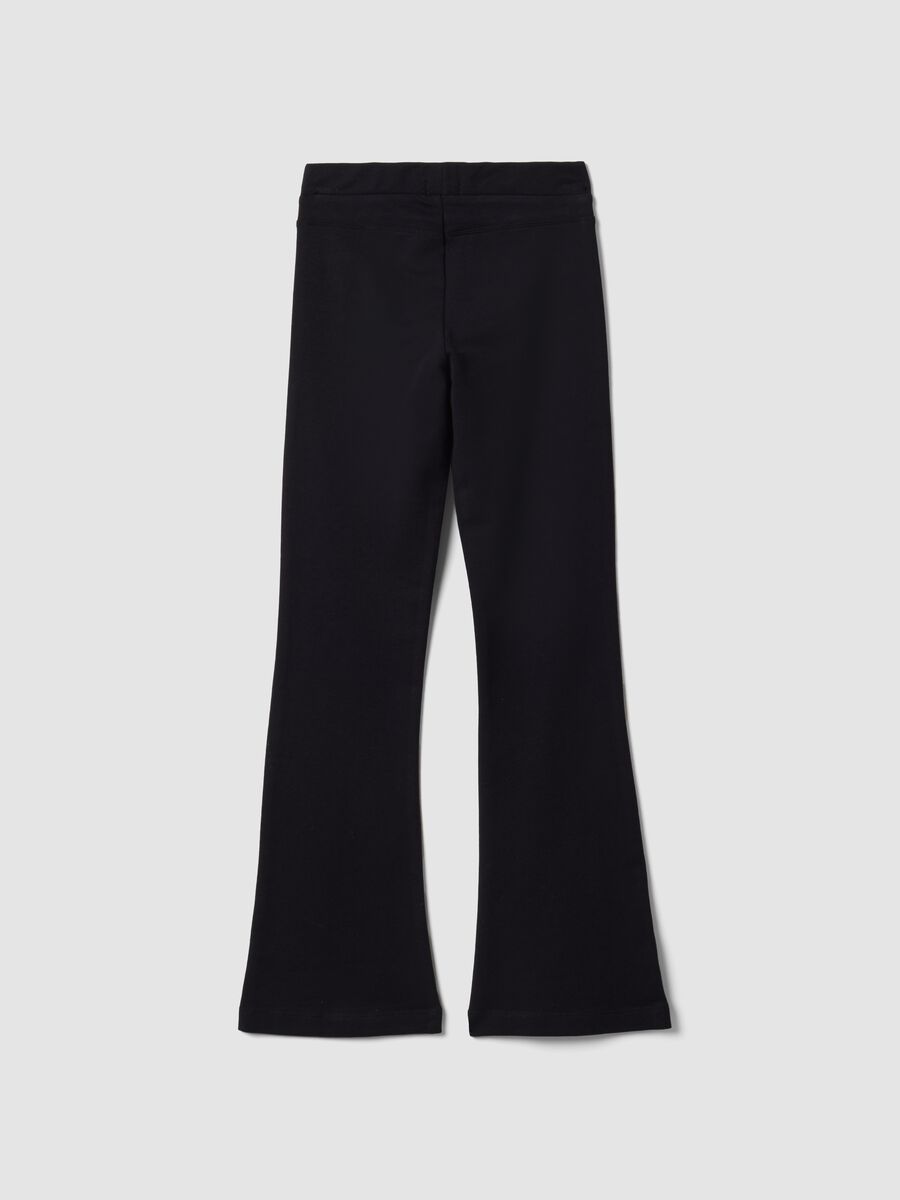 Pantaloni neri in cotone organico elasticizzato slim fit per ragazza_1