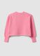Pink cropped cotton-blend crew-neck sweatshirt, relaxed fit for girls_5