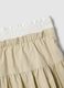 Pure cotton beige skirt with regular fit and ruched design_5