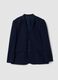 Blue slim-fit lined blazer with classic lapels_0