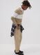 Beige cotton denim jeans, relaxed fit for boys_0