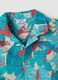 Blue pure cotton shirt with tropical print_3