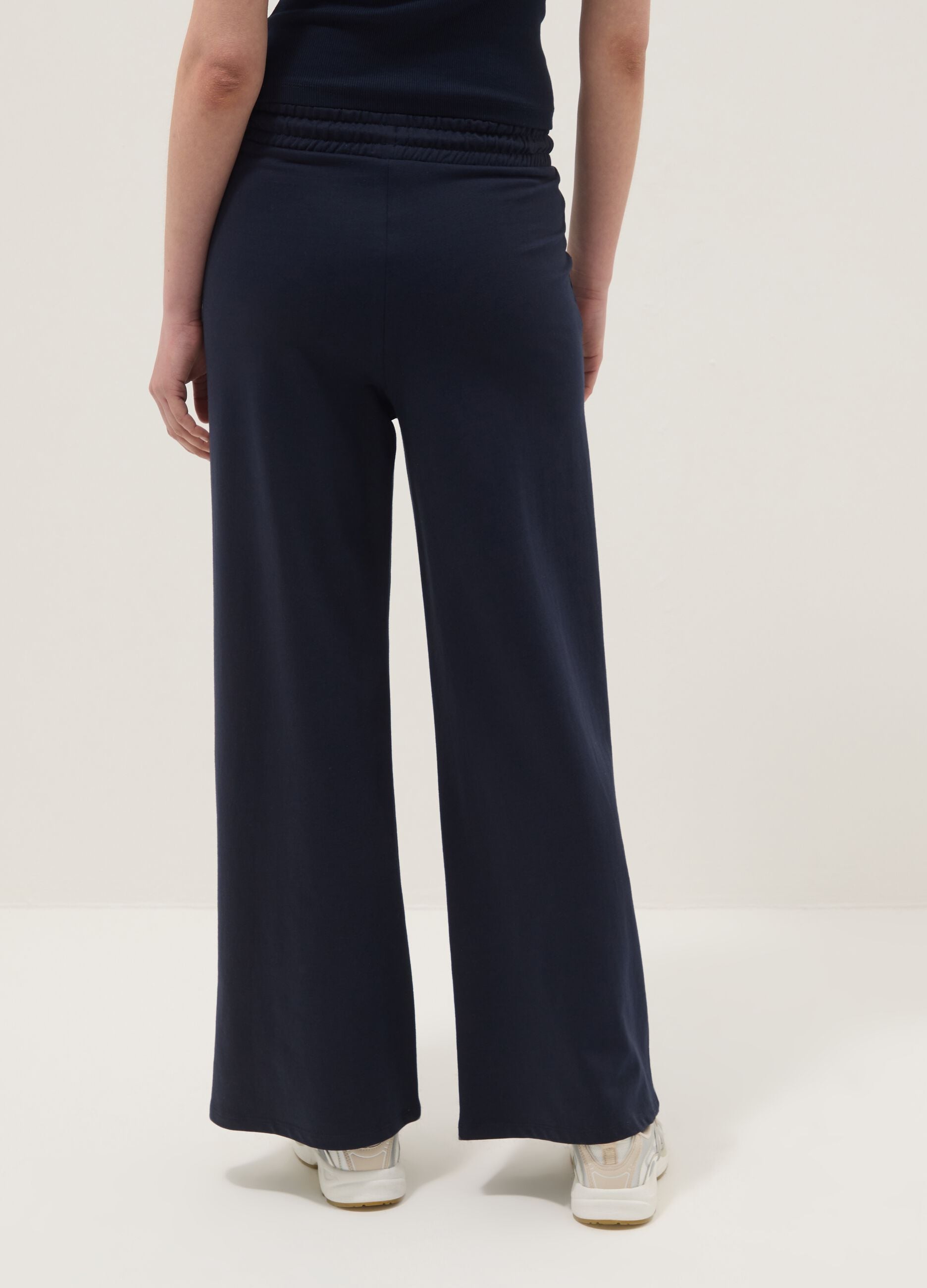 Baggy Blue Cotton Jogger Trousers