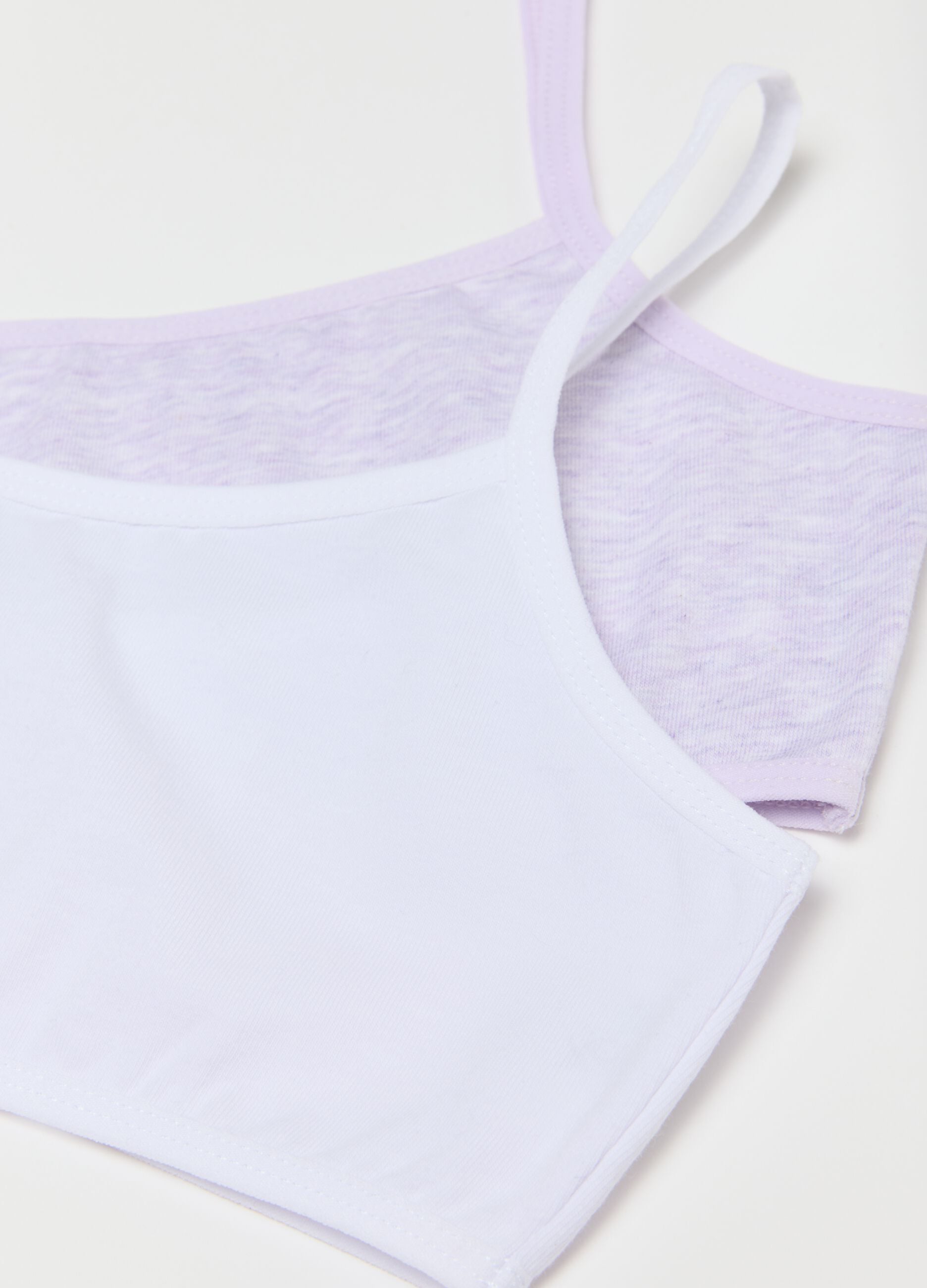 Girl's comfortable multi-colour bra twin pack in stretch cotton