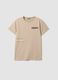 Beige pure cotton T-shirt with front and back print_3