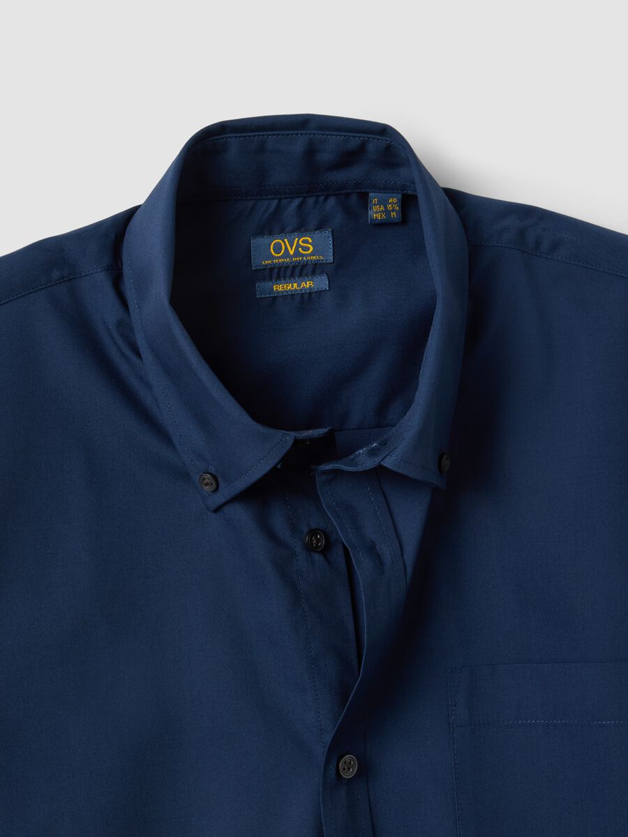 Blue regular-fit shirt with button-down collar, easy-iron_6