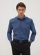 Blue pure cotton shirt with French collar, regular fit, easy iron_0