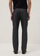 Black stretch cotton regular fit trousers with five pockets_2