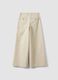 Beige flared stretch cotton trousers_6