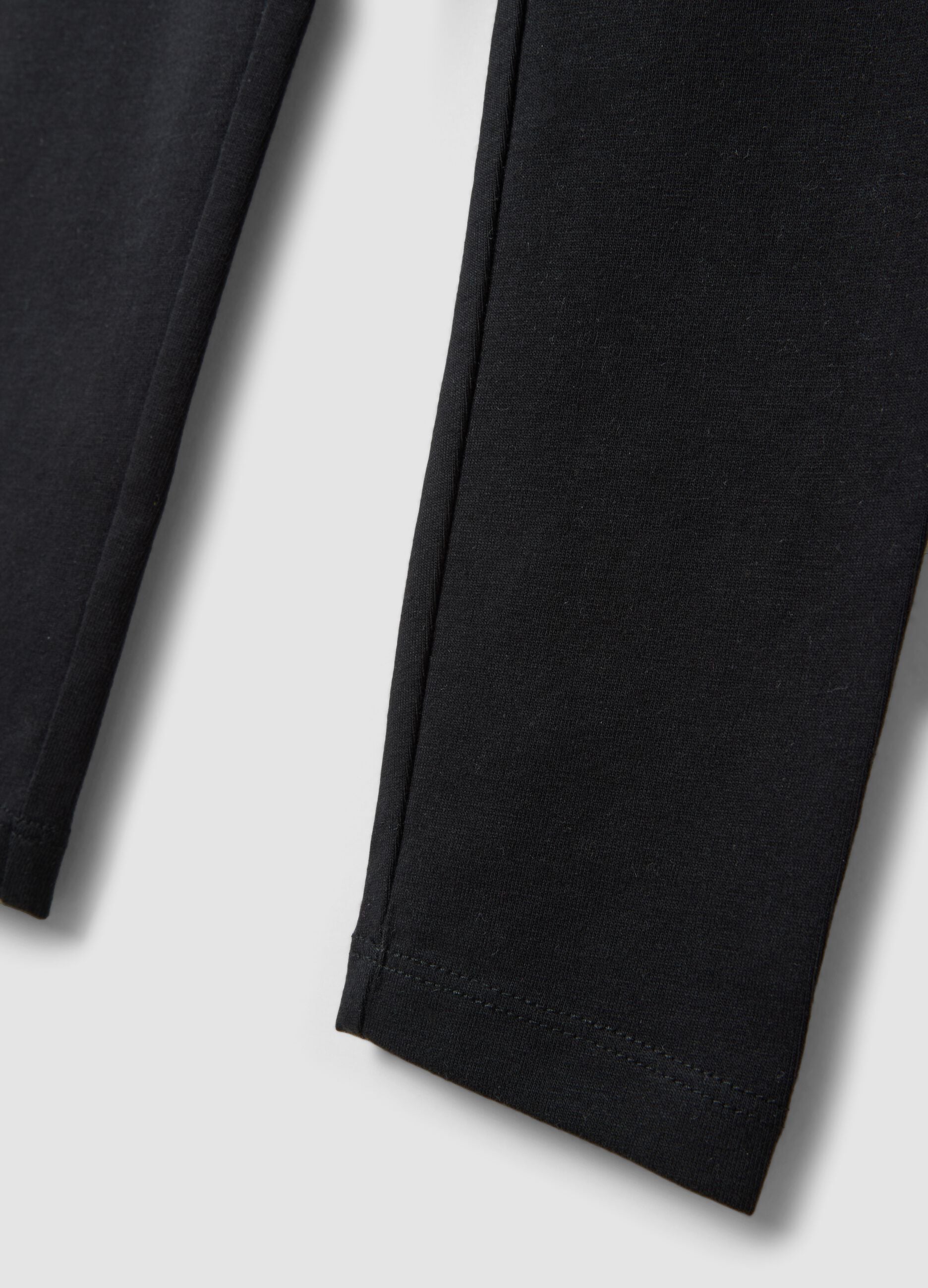 Girls&rsquo; black skinny leggings in stretch organic cotton