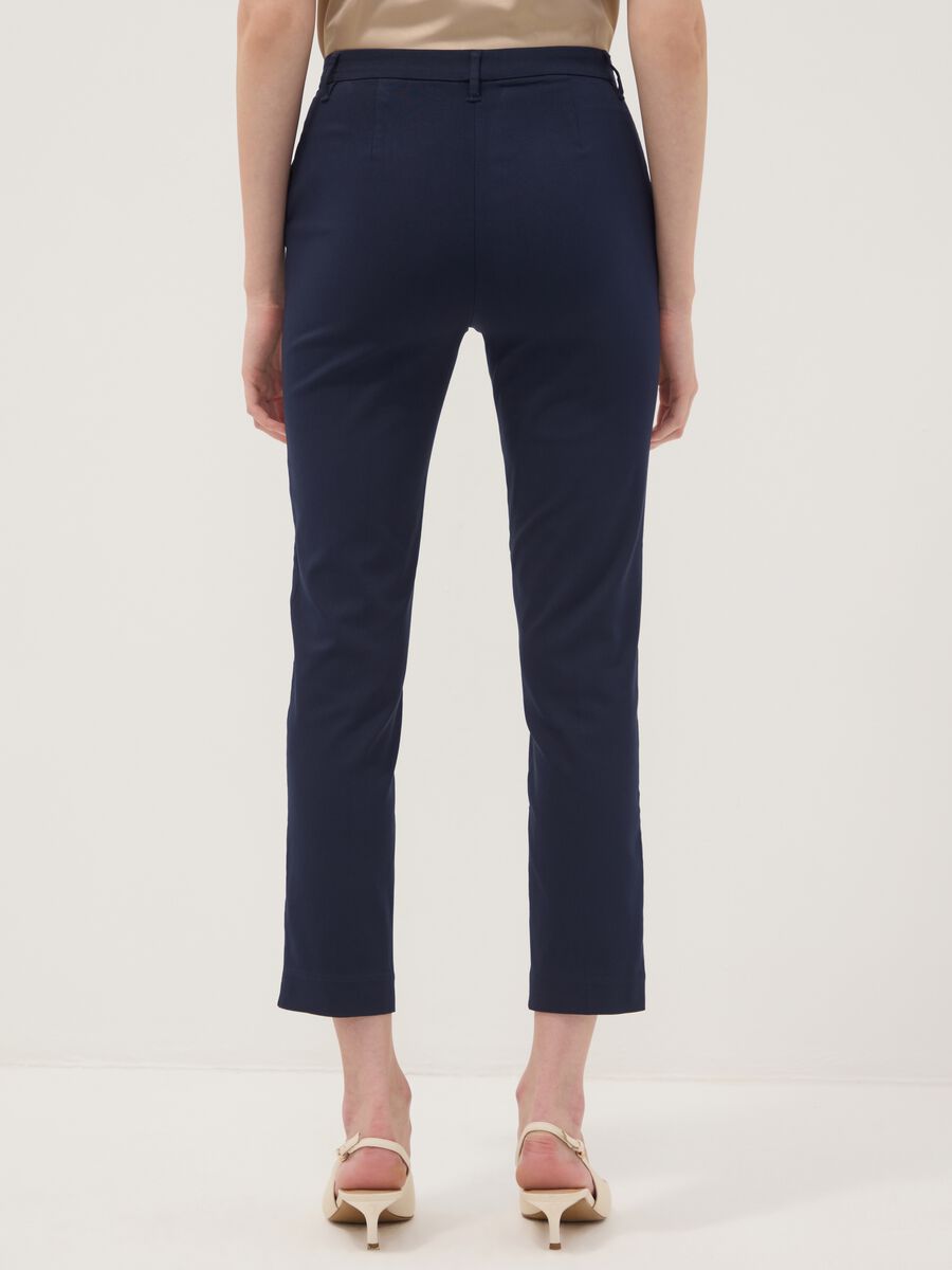Blue slim-fit stretch viscose chino trousers_2