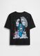 Black Cotton T-shirt with Captain America Prints_1