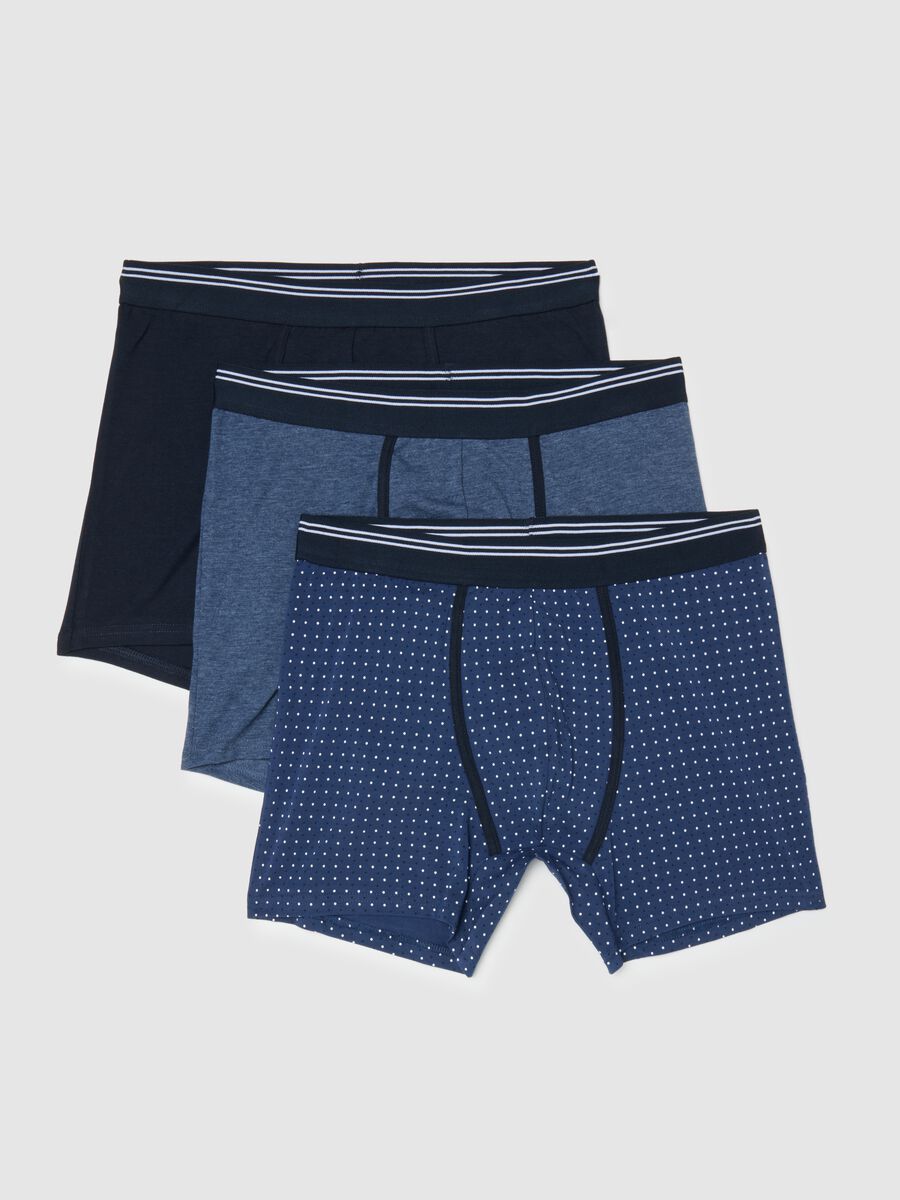 Three-pack of multicolour polka dot midi boxer briefs in stretch organic cotton, regular fit_4