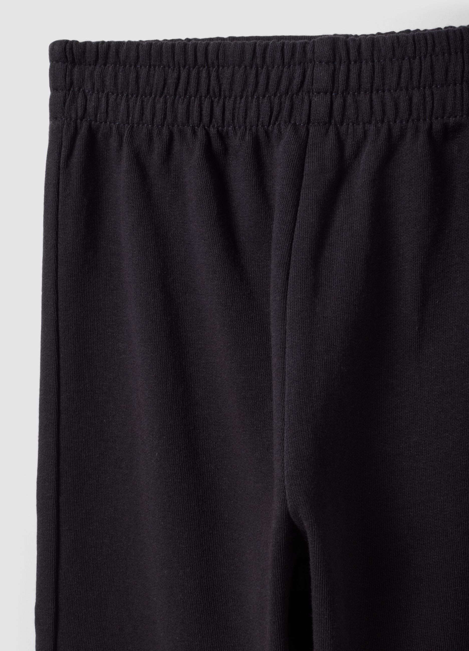 Black pure cotton regular-fit joggers for girls