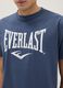 Blue regular fit pure cotton T-shirt with Everlast logo_3