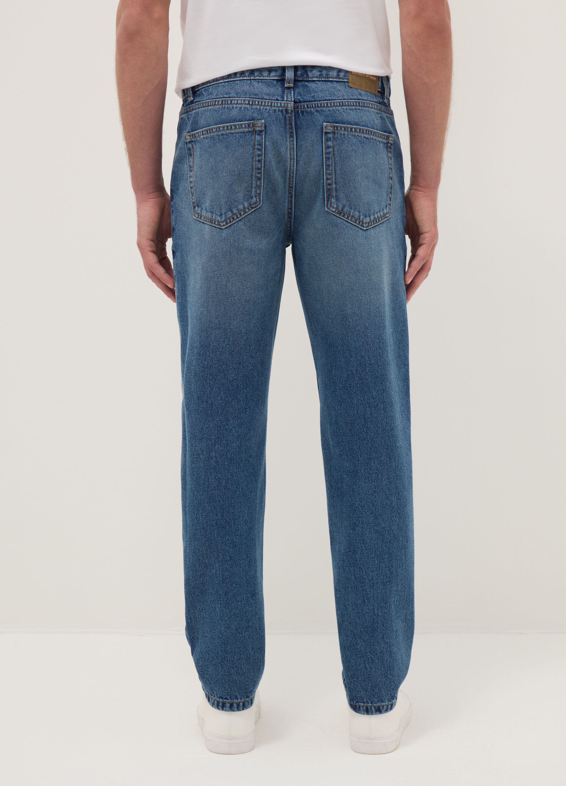 Blue Pure Cotton Regular Fit Jeans