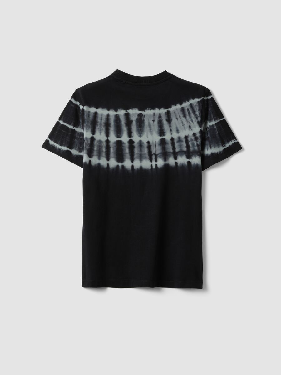 T-shirt nera a maniche corte in puro cotone_4