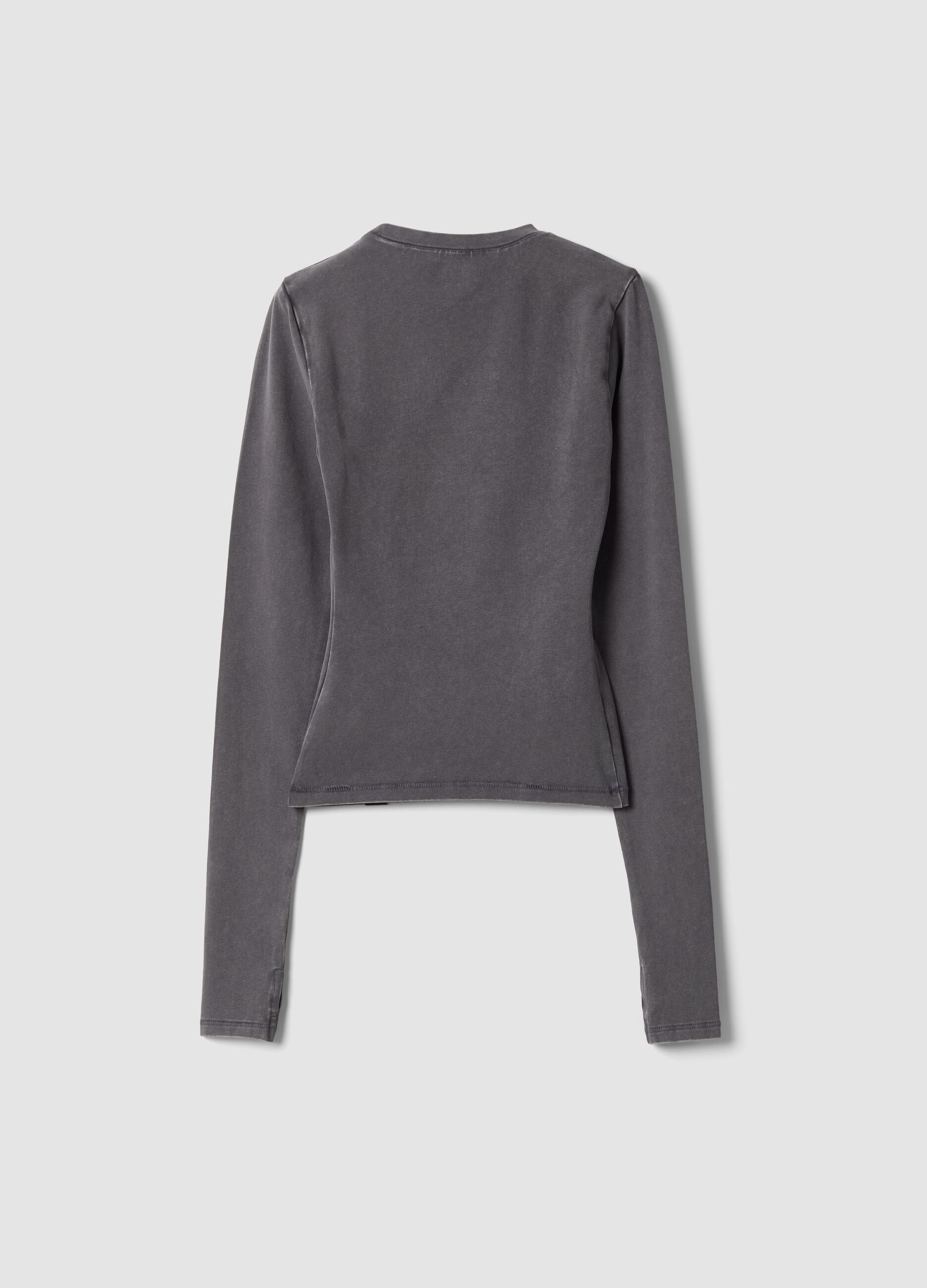 Perfect Long Sleeve Top Washed Grey