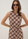 Brown checked pure viscose midi dress, regular fit_2