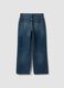 Dark blue pure cotton straight-fit jeans_5