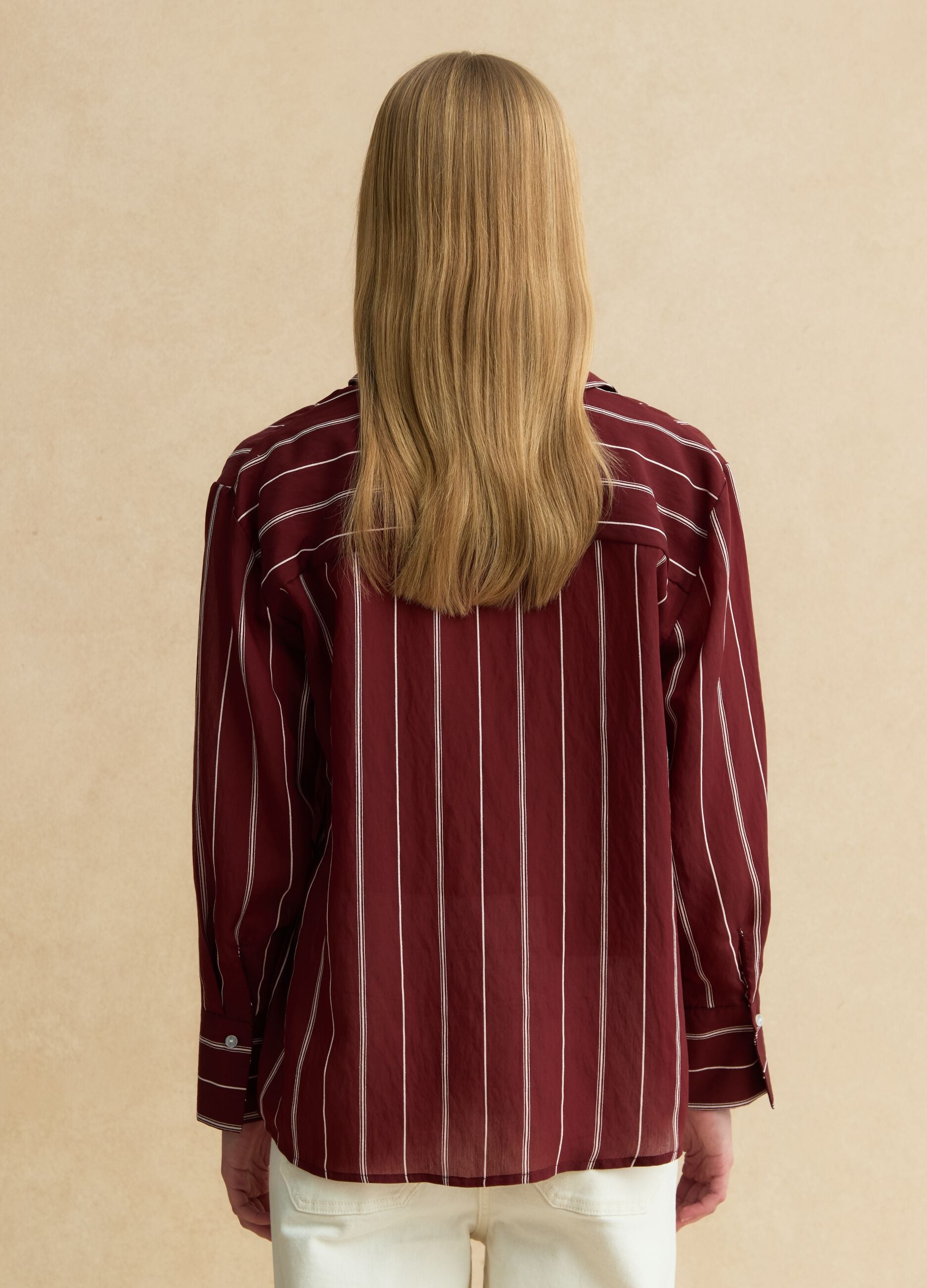 Multicolor stripe lyocell blend shirt regular fit