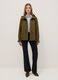 Green cotton blend regular fit jacket with zip and hood_0