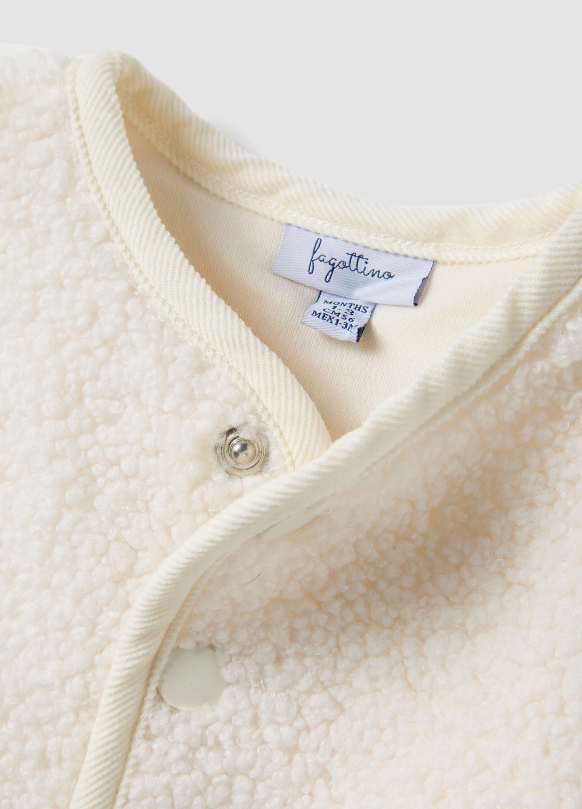 White teddy-effect gilet, regular fit