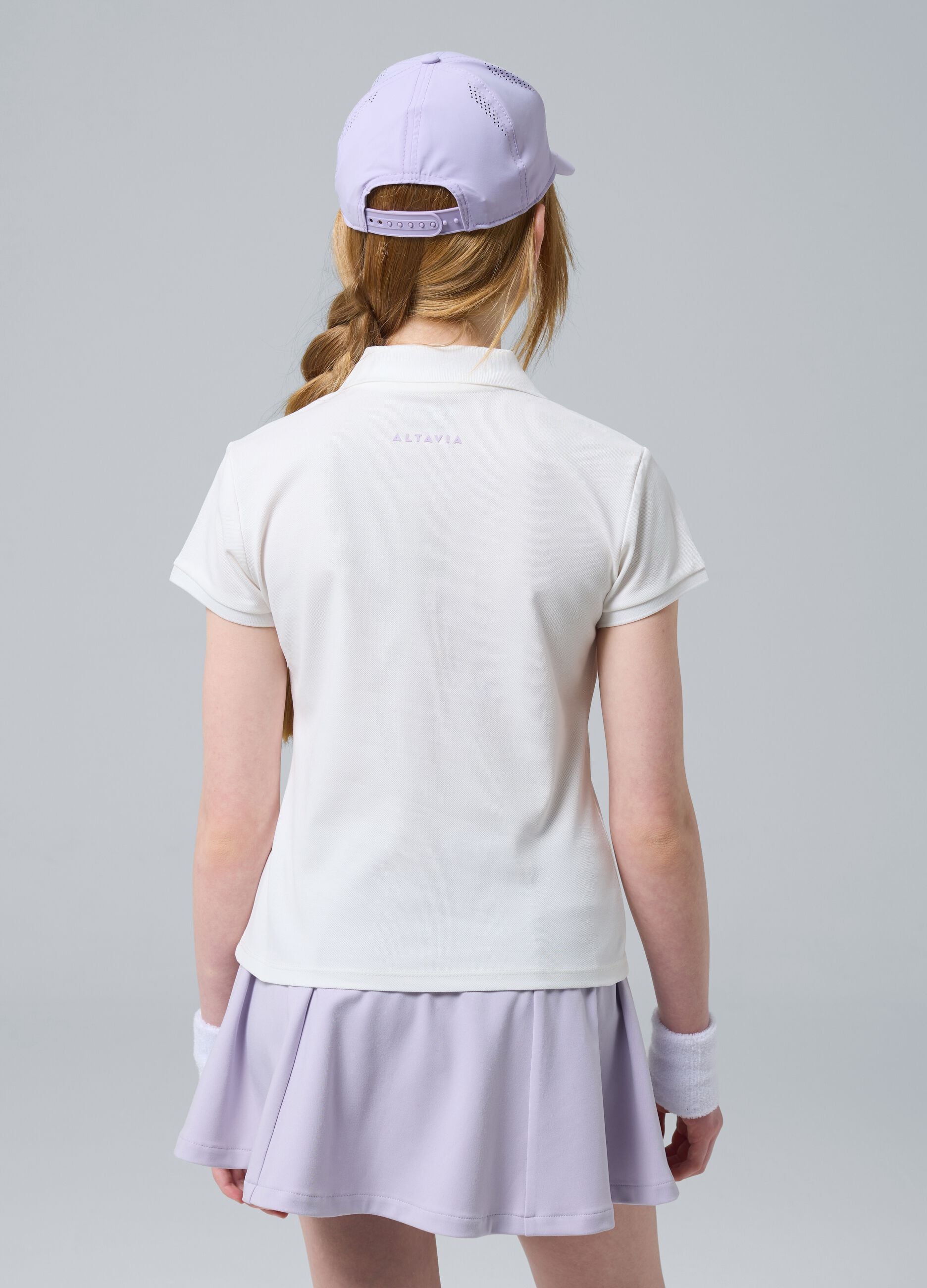 ALTAVIA COURT white sporty polo in stretch cotton