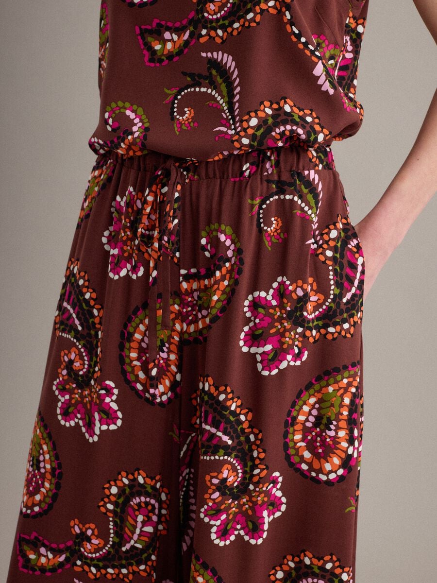 Brown pure viscose palazzo trousers_3