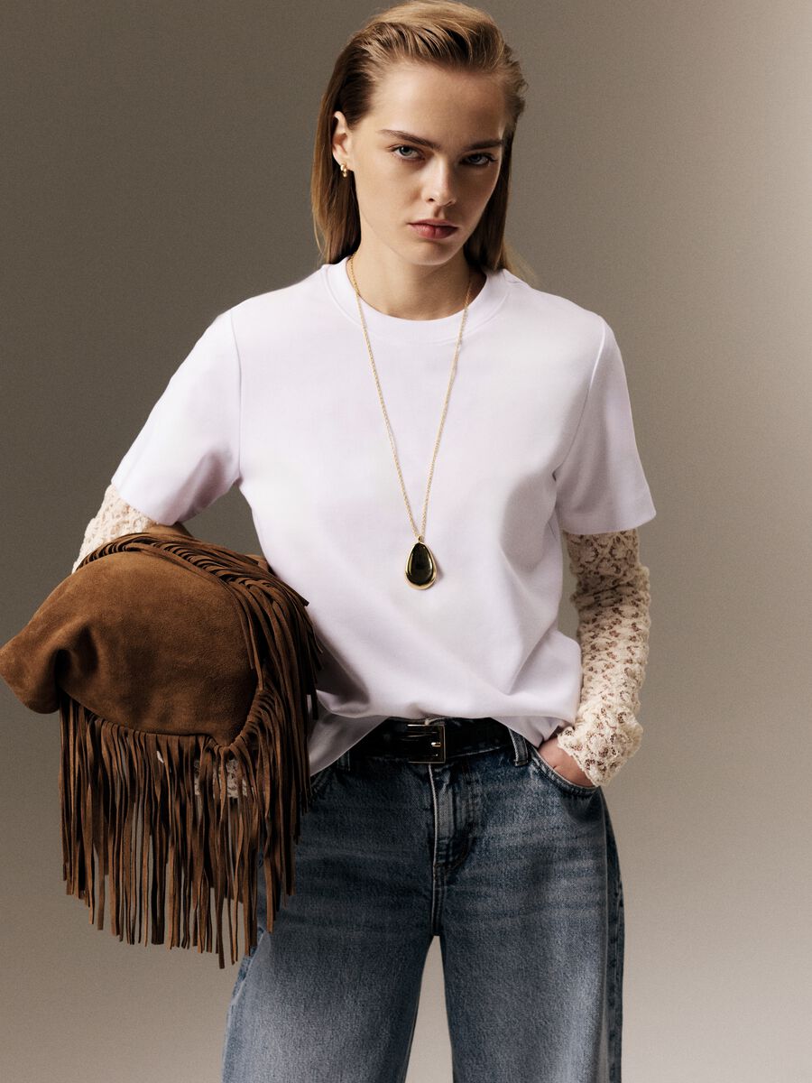 White pure cotton T-shirt with relaxed fit_1