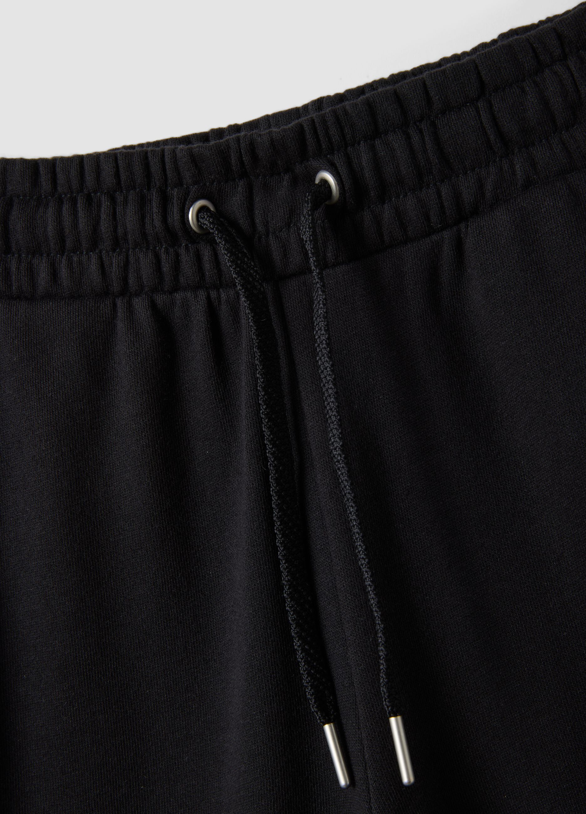 Black organic cotton culotte trousers for girls