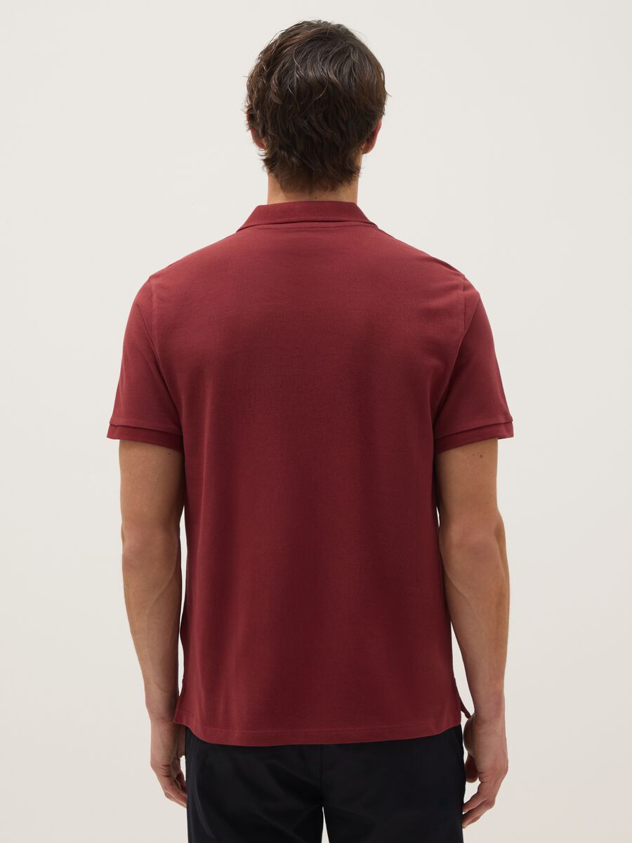 Red pure cotton polo shirt regular fit_3