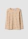 Beige organic stretch cotton crew-neck T-shirt_0