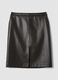 Black midi skirt with front slit_4