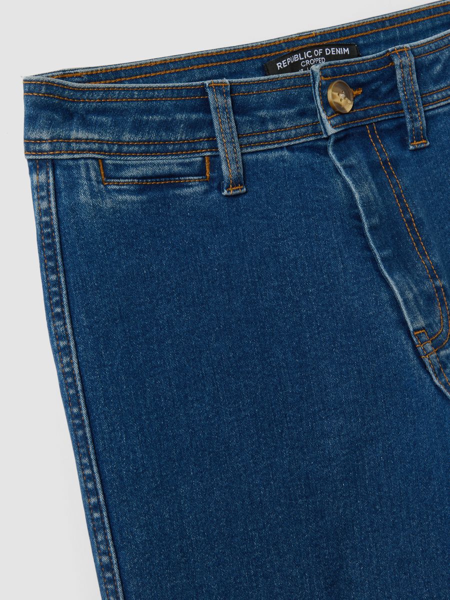 Blue wide-leg stretch cotton jeans_6