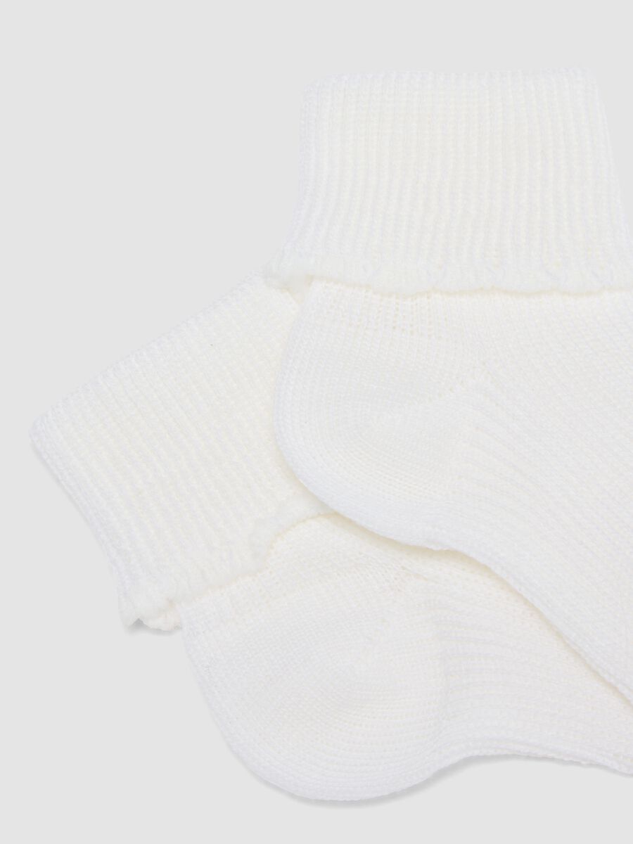 2-pack of short white wool-blend socks for newborns_2