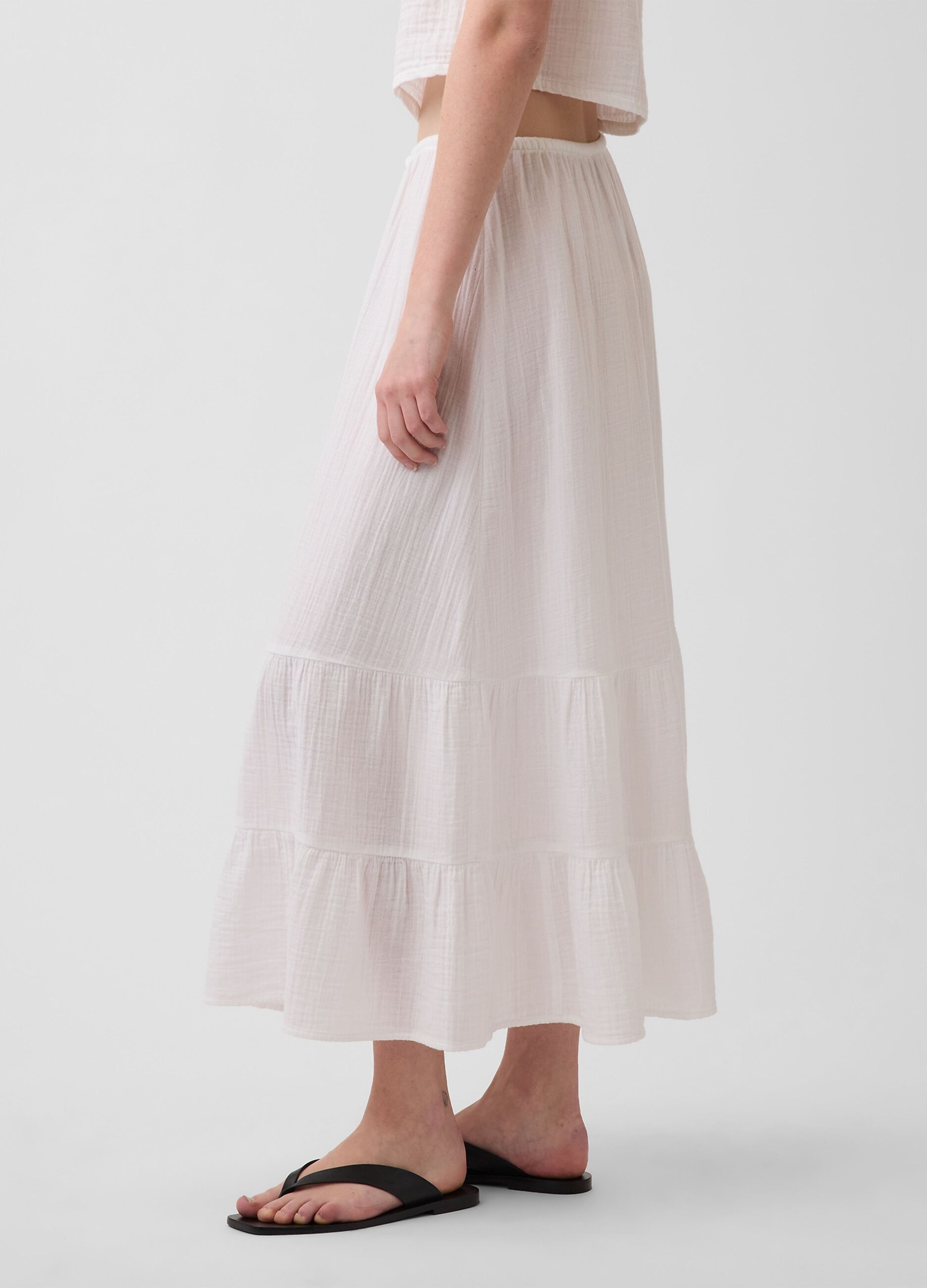 Long skirt in pure cotton