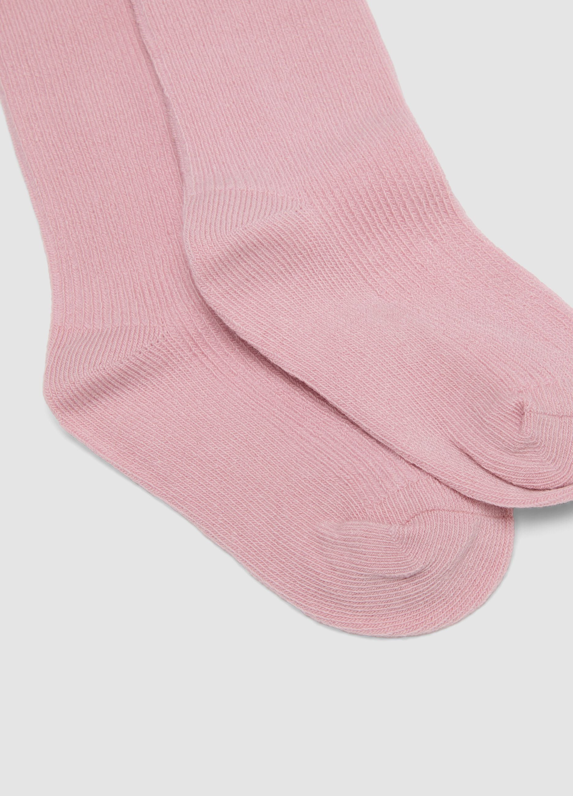 3-pack of long pink socks in stretch organic cotton